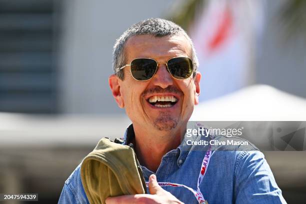 Guenther Steiner walks in the Paddock prior to practice ahead of the F1 Grand Prix of Bahrain at Bahrain International Circuit on February 29, 2024...