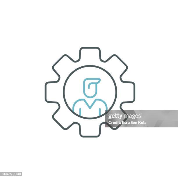 employee alignment duocolor line icon design with editable stroke. suitable for infographics, web pages, mobile apps, ui, ux, and gui design. - employee of the month icon stock illustrations