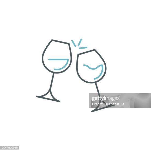 stockillustraties, clipart, cartoons en iconen met dating duocolor line icon design with editable stroke. suitable for infographics, web pages, mobile apps, ui, ux, and gui design. - happy hour