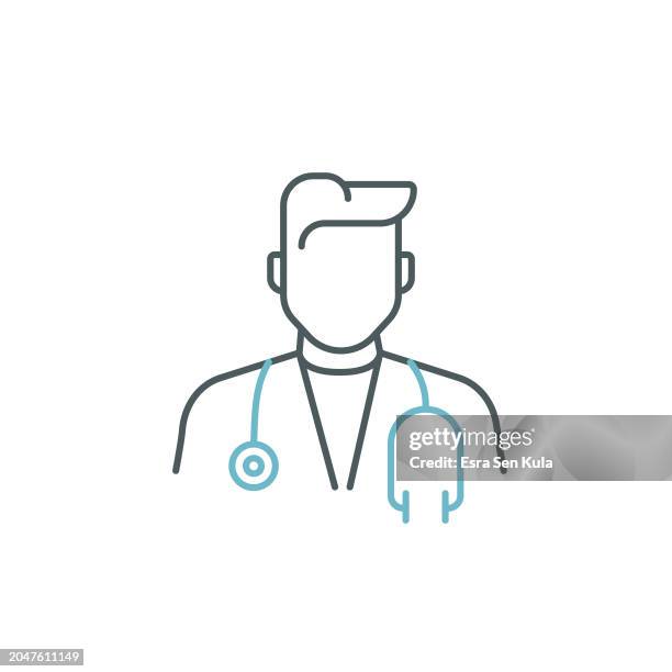 doctor duocolor line icon design with editable stroke. suitable for infographics, web pages, mobile apps, ui, ux, and gui design. - doctor visit icon stock illustrations