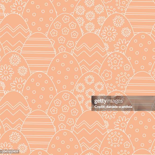 easter eggs seamless pattern. - easter egg isolated stock illustrations