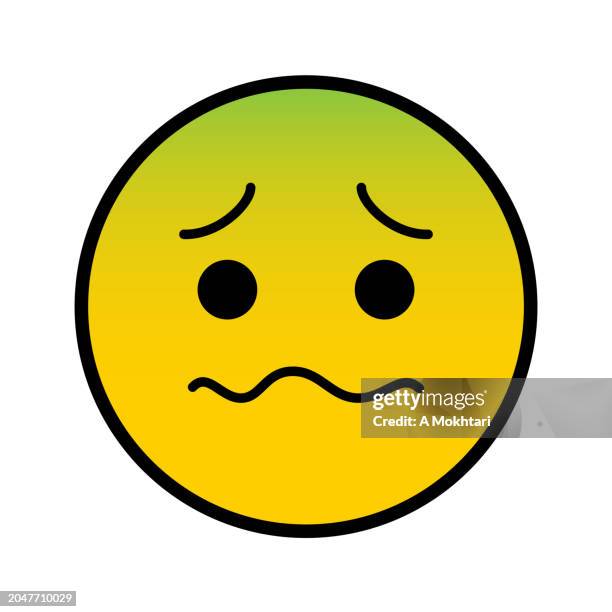 sick emoticon. - sick smiley face stock illustrations