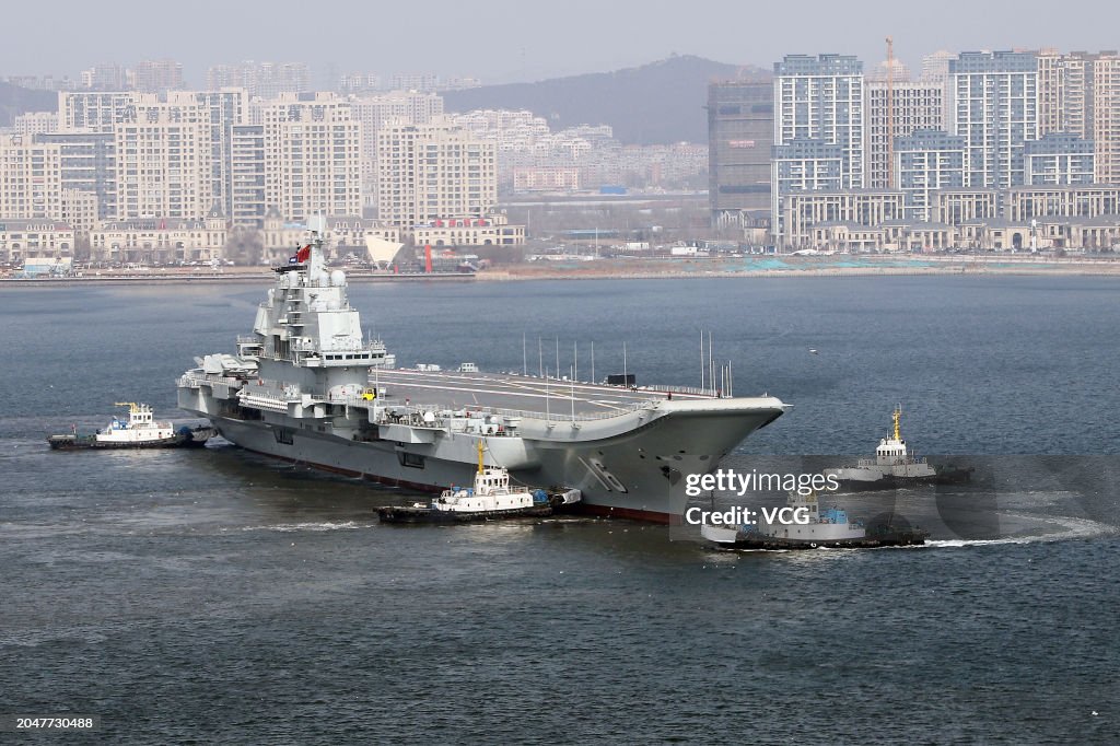 Aircraft Carrier Liaoning Sets For Sea Trial In Dalian