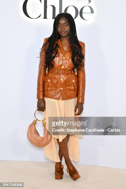 Suzy Bemba attends the Chloé Womenswear Fall/Winter 2024-2025 show as part of Paris Fashion Week on February 29, 2024 in Paris, France.