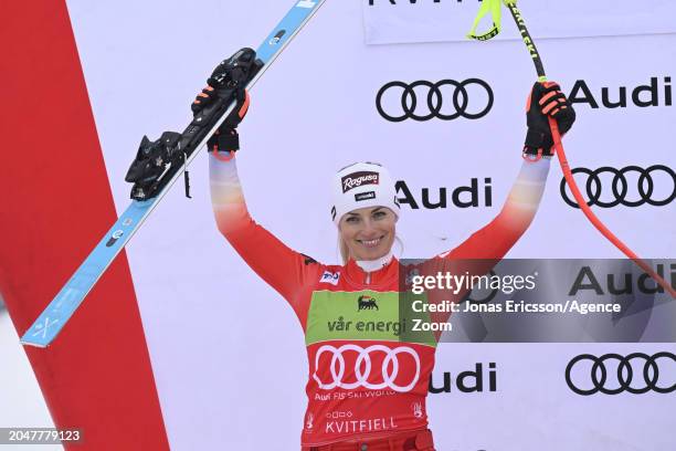 Lara Gut-behrami of Team Switzerland takes 2nd place during the Audi FIS Alpine Ski World Cup Women's Super on March 3, 2024 in Kvitfjell Norway.