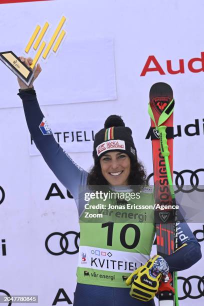 Federica Brignone of Team Italy takes 1st place during the Audi FIS Alpine Ski World Cup Women's Super on March 3, 2024 in Kvitfjell Norway.