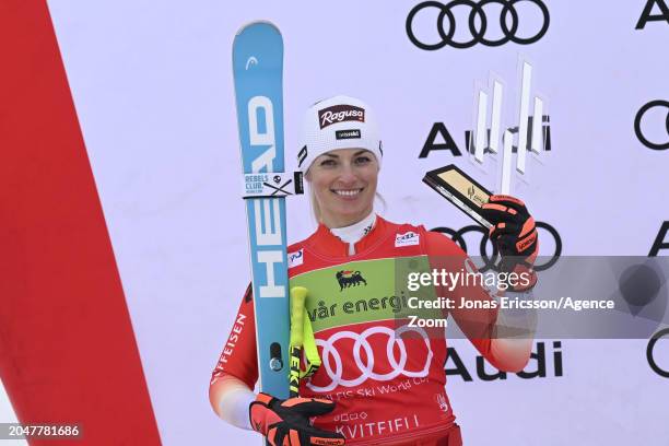 Lara Gut-behrami of Team Switzerland takes 2nd place during the Audi FIS Alpine Ski World Cup Women's Super on March 3, 2024 in Kvitfjell Norway.