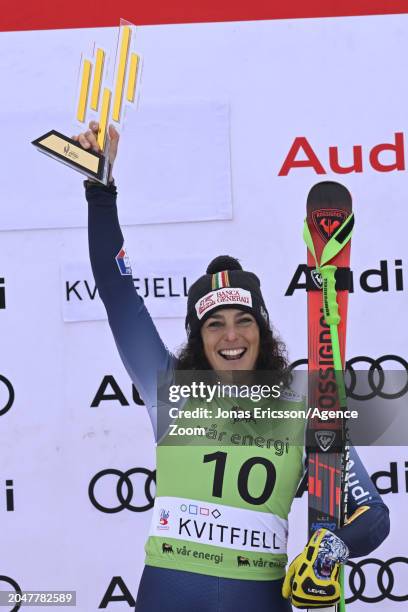 Federica Brignone of Team Italy takes 1st place during the Audi FIS Alpine Ski World Cup Women's Super on March 3, 2024 in Kvitfjell Norway.