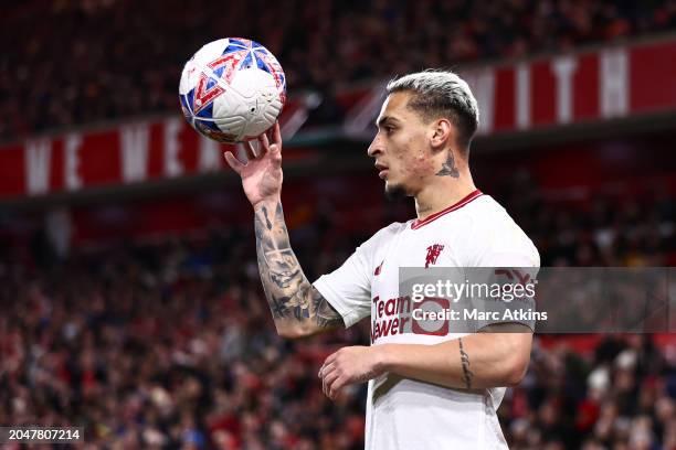 Antony of Manchester United during the Emirates FA Cup Fifth Round match between Nottingham Forest and Manchester United at City Ground on February...