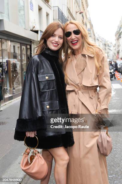 Georgia May Jagger and Jerry Hall attend the Chloé Womenswear Fall/Winter 2024-2025 show as part of Paris Fashion Week on February 29, 2024 in Paris,...