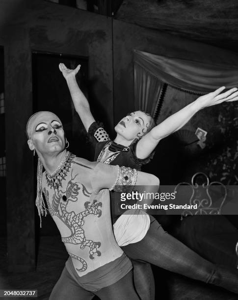 Ballet dancers Elaine Fifield and Michael Soames during rehearsals for 'The Miraculous Mandarin' at the Royal Opera House, London, August 16th 1956.