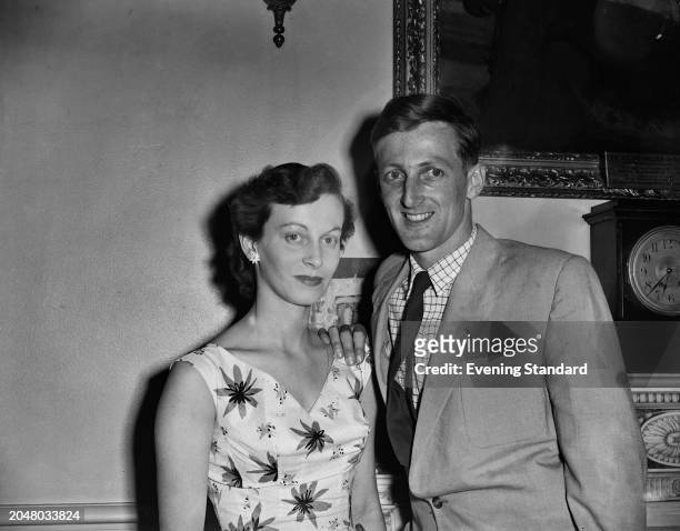 Photographer, designer and explorer Antony Barrington Brown with fiancée Pamela Jones, August 23rd 1956. Barrington Brown was a member of the Oxford...