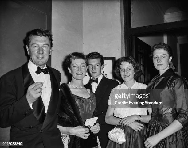 Actor Michael Redgrave with from left, his wife Rachel Kempson , son Corin Redgrave and daughters Lynn Redgrave and Vanessa Redgrave, August 20th...