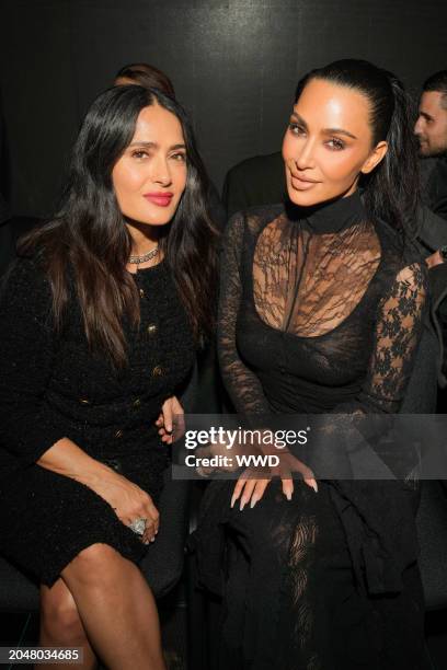 Salma Hayek and Kim Kardashian at Balenciaga Fall 2024 Ready-to-Wear Show as part of Paris Ready to Wear Fashion Week held at Hôtel des Invalides on...