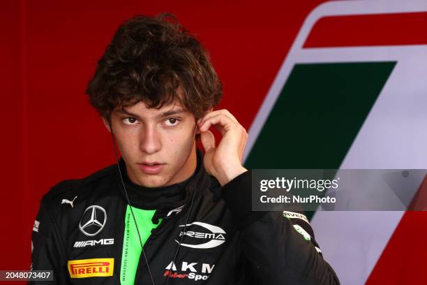 Andrea Kimi Antonelli ahead of the Formula 2 Round Feature Race at Sakhir Circuit in Sakhir, Bahrain on March 2, 2024.