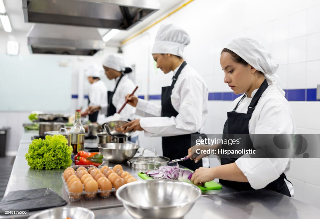 Cooking Methods College Group Of Culinary Students In A Cooking Class High-Res Stock Photo ...