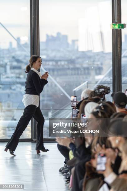 Fashion designer Alice Vaillant walks the runway during the Vaillant Ready to Wear Fall/Winter 2024-2025 fashion show as part of the Paris Fashion...