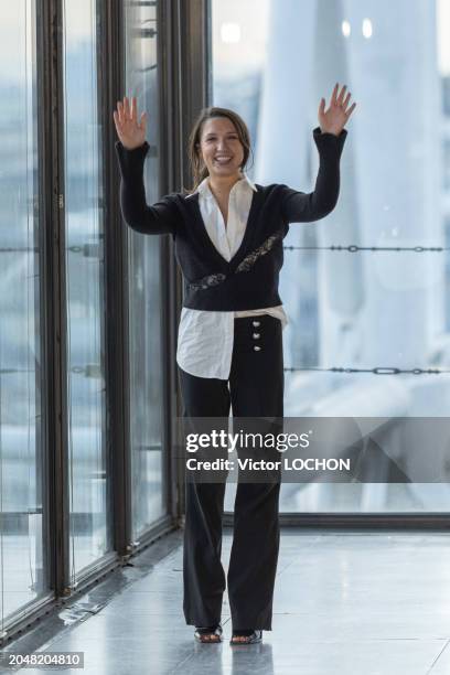 Fashion designer Alice Vaillant walks the runway during the Vaillant Ready to Wear Fall/Winter 2024-2025 fashion show as part of the Paris Fashion...