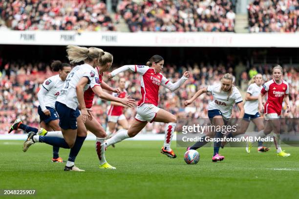 Kyra Cooney-Cross of Arsenal Women in action during the Barclays Women¥s Super League match between Arsenal FC and Tottenham Hotspur at Emirates...