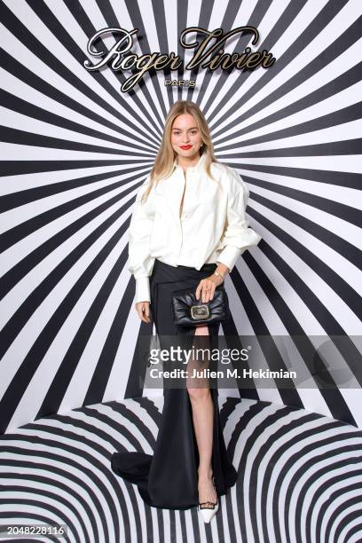 Claire Rose Cliteur attends "VIVIER OP-TICAL" - Roger Vivier Presentation as part of Paris Fashion Week on February 29, 2024 in Paris, France.