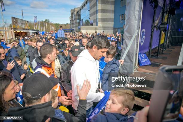 Thibaut Courtois goalkeeper of Real Madrid during the Jupiler Pro League match between KRC Genk and Club Brugge on March 3, 2024 in Genk, Belgium,