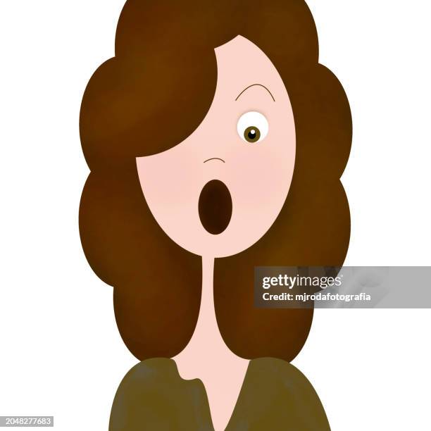 drawing of a surprised woman - mjrodafotografia stock pictures, royalty-free photos & images