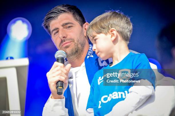 Thibaut Courtois goalkeeper of Real Madrid during the Jupiler Pro League match between KRC Genk and Club Brugge on March 3, 2024 in Genk, Belgium,