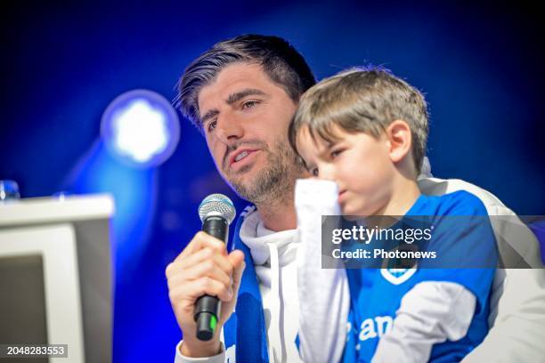 Thibaut Courtois goalkeeper of Real Madrid during the Jupiler Pro League match between KRC Genk and Club Brugge on March 3, 2024 in Genk, Belgium,