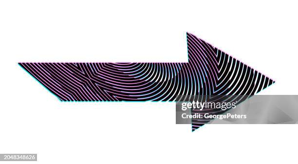 abstract arrow with swirl pattern and glitch technique - fast forward background stock illustrations