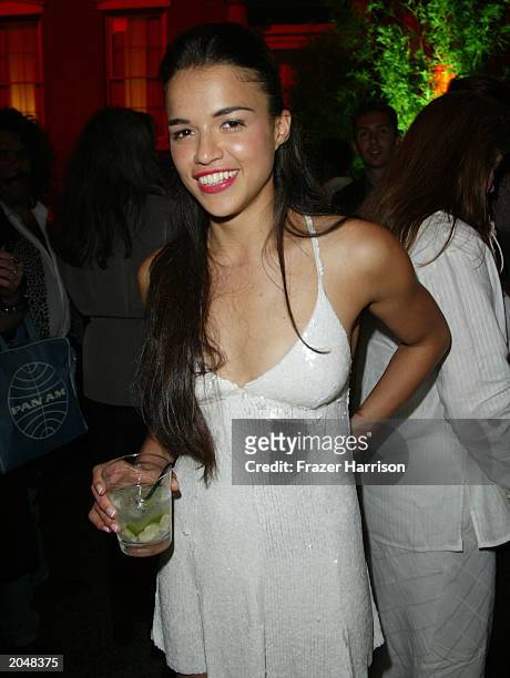 Actress Michelle Rodriguez mingles during the after party for the 3rd Annual Taurus World Stunt Awards at Paramount Studios June 1, 2003 in...
