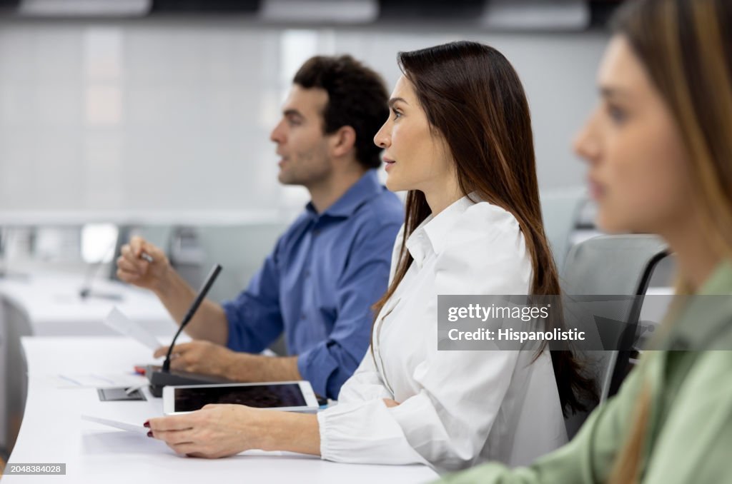 MBA students paying attention in class