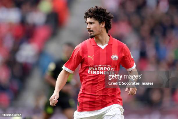 Andre Ramalho of PSV during the Dutch Eredivisie match between PSV v Feyenoord at the Philips Stadium on March 3, 2024 in Eindhoven Netherlands