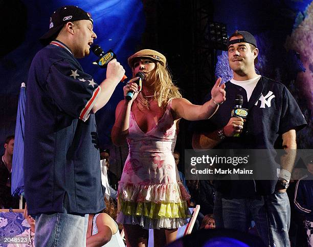 Singer Britney Spears hosts "Z100's Zootopia 2003 Concert" June 1, 2003 at Giants Stadium in East Rutherford, New Jersey.