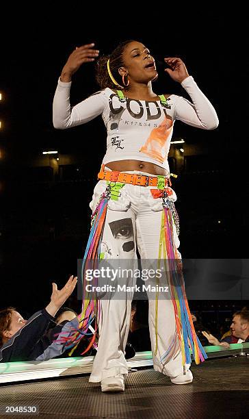 Singer Tionne "T-Boz" Watkins of group TLC performs during "Z100's Zootopia 2003 Concert" June 1, 2003 at Giants Stadium in East Rutherford, New...