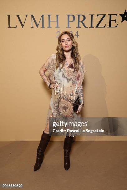 Paris Jackson attends the LVMH Prize Cocktail show as part of Paris Fashion Week on February 29, 2024 in Paris, France.