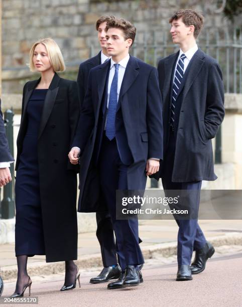 Prince Achileas-Andreas of Greece and Denmark and Princess Maria Olympia of Greece and Denmark attends the Thanksgiving Service for King Constantine...