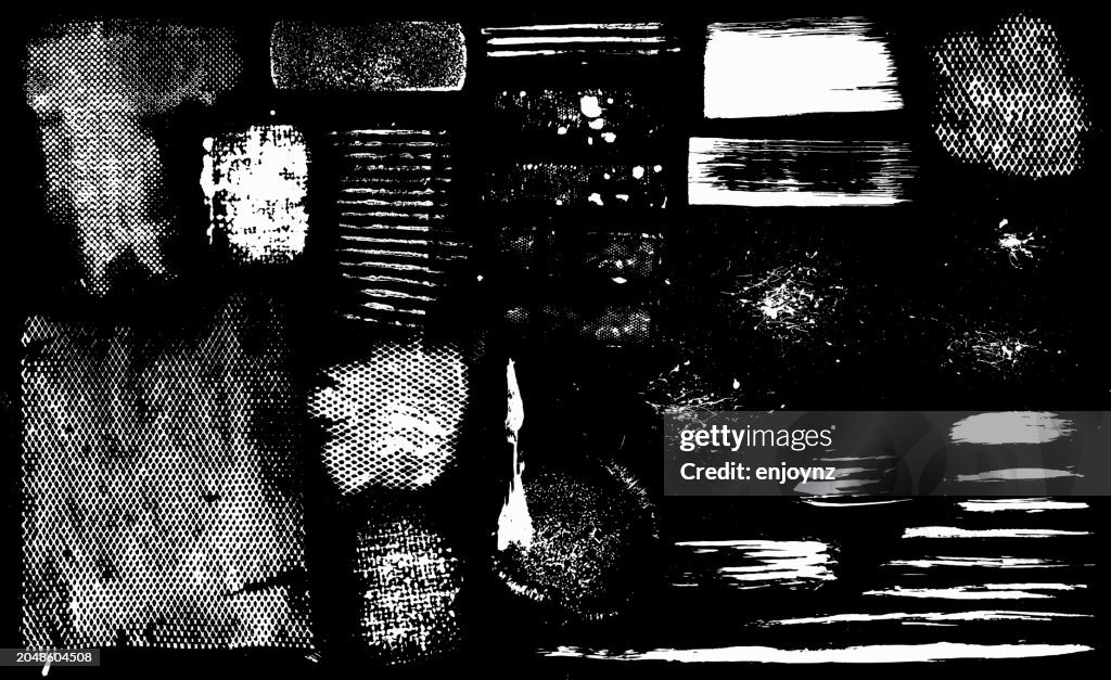 White grunge textures and messy paint marks