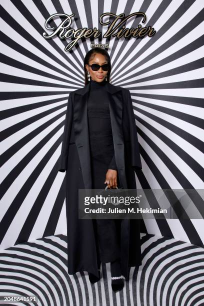 Naomi Campbell attends "VIVIER OP-TICAL" - Roger Vivier Presentation as part of Paris Fashion Week on February 29, 2024 in Paris, France.