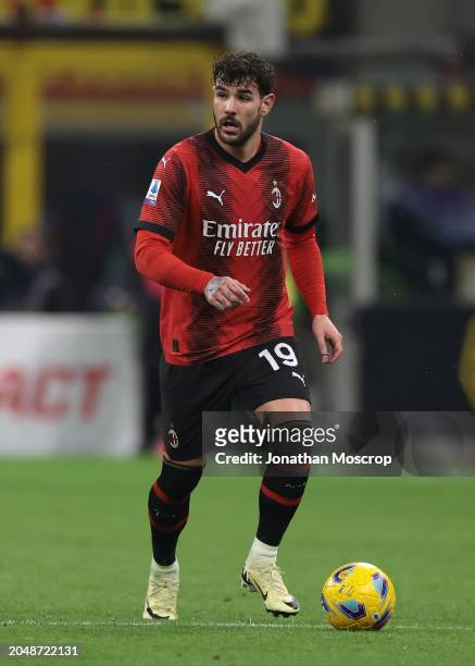 Theo Hernandez of AC Milan during the Serie A TIM match between AC Milan and Atalanta BC at Stadio Giuseppe Meazza on February 25, 2024 in Milan,...