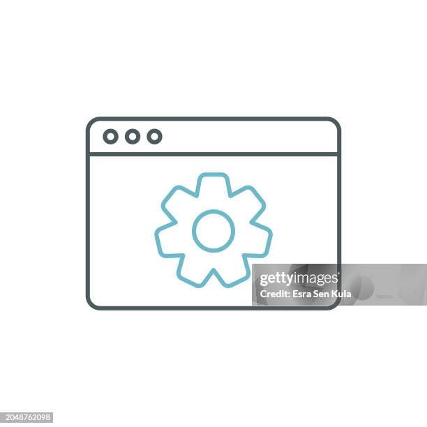 web page seo duocolor line icon design with editable stroke. suitable for infographics, web pages, mobile apps, ui, ux, and gui design. - web designer white background stock illustrations