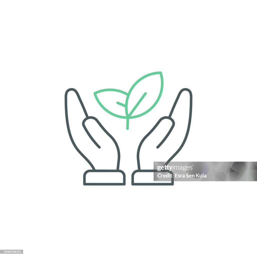 Diseño de icono de línea duocolor para la conservación del medio ambiente con trazo editable. Adecuado para infografías, páginas web, aplicaciones móviles, UI, UX y diseño de GUI.