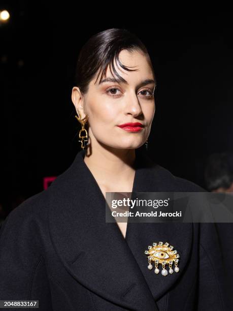 Clara Luciani attends the Schiaparelli Womenswear Fall/Winter 2024-2025 show as part of Paris Fashion Week on February 29, 2024 in Paris, France.