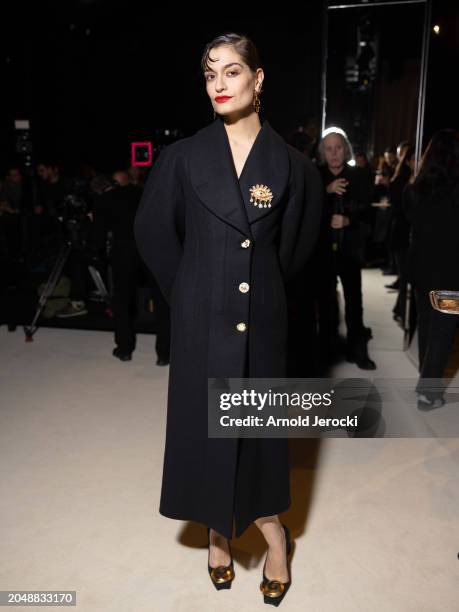 Clara Luciani attends the Schiaparelli Womenswear Fall/Winter 2024-2025 show as part of Paris Fashion Week on February 29, 2024 in Paris, France.