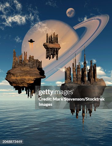 Advanced technology used to create anti-gravity floating cities Advanced technology used to create anti-gravity floating cities