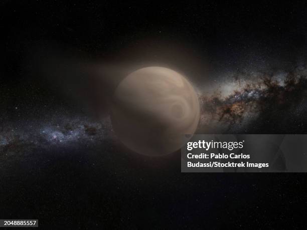 artist's impression of a super-puff planet - astrobiology stock illustrations