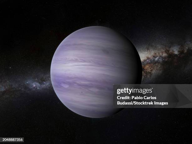 artist's impression of a water clouds gas giant - astrobiology stock illustrations