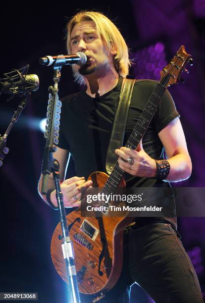 Chad Kroeger of Nickelback performs at Sleep Train Amphitheatre on August 31, 2009 in Wheatland, California.