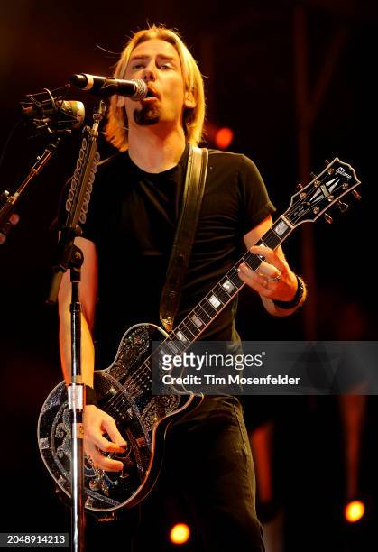 Chad Kroeger of Nickelback performs at Sleep Train Amphitheatre on August 31, 2009 in Wheatland, California.