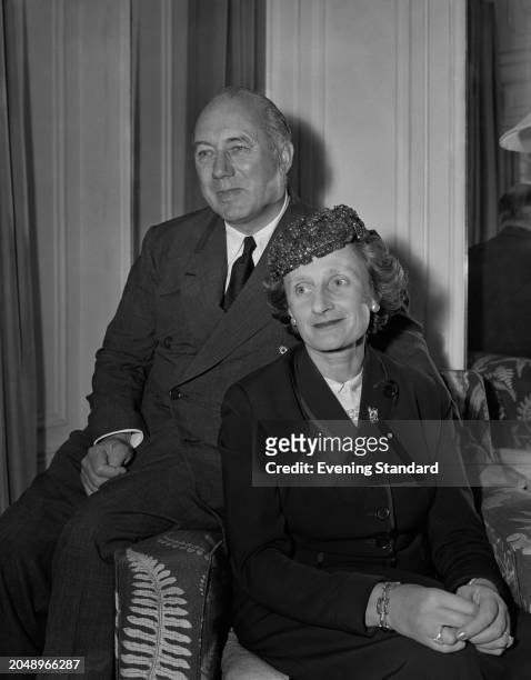 Sir Harold Mitchell, 1st Baronet and his wife Mary (née Pringle, September 28th 1955.