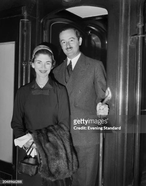 Conservative politician Tufton Beamish with his wife Janet Beamish, October 5th 1955.